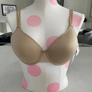 Chantelle Basic Invisible Underwire Memory Foam T Shirt Bra Nude Sz 34D NWT